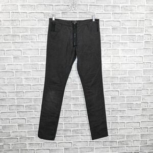 Raf Simons AW 2004 2005 Men's Waxed exposed zipper Skinny Pants washed black 52